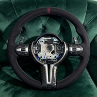Volant sport en daim avec garniture décorative en fibre de carbone pour BMW F07 F30 F10 F12 F15 F16 F34 F35 F36 F20 F22 F25 F26 F32 F80 M3 M5 E