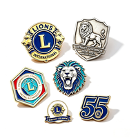 Maßgefertigte Lions Club Anstecknadeln aus Zinklegierung mit Hartemaille 3D-Relief Personalisiertes Abzeichen Großhandel Niedriger MOQ
