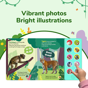 Livres sonores interactifs avec des sons d'<span class=keywords><strong>animaux</strong></span> <span class=keywords><strong>sauvages</strong></span>, des oreilles minuscules et des rugissements puissants, livre éducatif vocal pour les enfants en bas âge, éducation préscolaire - Product Image 3