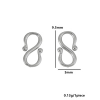 Fermoir M, connecteur bouton M, accessoire pour collier et bracelet, pour la fabrication de bijoux, fermoirs en acier inoxydable plaqué or 18 carats