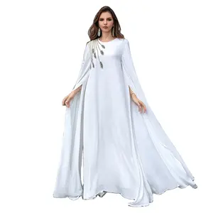 2024 Qur'an Women's Dresses Europe America Middle East Dubai Women's Long Gowns Abaya Embroidered Long Dresses Wholesale