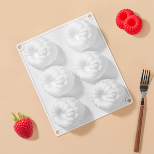 Molde de Silicona para Tarta Mousse SILIKOLOVE de Fábrica con <span class=keywords><strong>6</strong></span> Cavidades en Forma de Frambuesa, Platino LFGB Antiadherente Sin BPA - Product Image 2