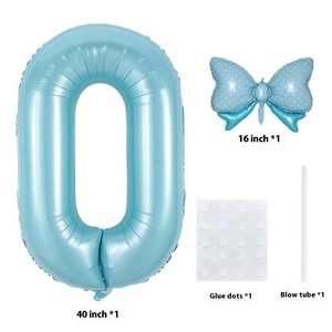 Bộ bóng bay phim nhôm kỹ thuật số màu xanh và hồng 40 inch, thích hợp cho sinh nhật bé trai và bé gái, trang trí tiệc cho bé. - Product Image 2