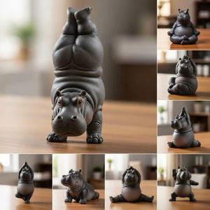 Figuras Coleccionables: Estatua <span class=keywords><strong>de</strong></span> Hipopótamo en Yoga - Figura <span class=keywords><strong>de</strong></span> Resina con Postura <span class=keywords><strong>de</strong></span> Yoga, Meditación y <span class=keywords><strong>Asanas</strong></span>, Decoración <span class=keywords><strong>de</strong></span> Hipopótamo para Estudio <span class=keywords><strong>de</strong></span> Yoga - Product Image 1