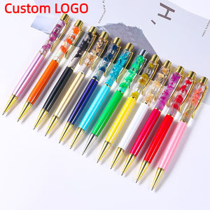 Bolígrafo de cristal lleno de aceite de flores secas creativas personalizadas, bolígrafo de flores secas frescas, logotipo de promoción publicitaria láser - Product Image 1