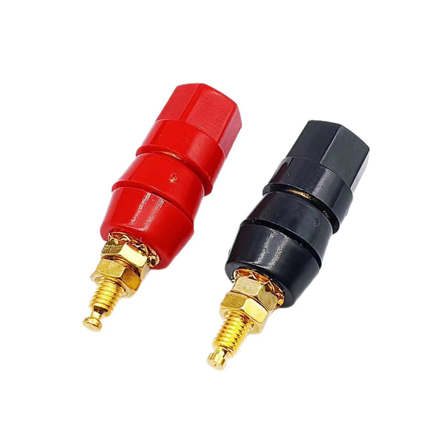 Gold-Plated Speaker Binding Post Terminal Connector Amplifier Binding Post Banana Socket Single Hexagonal Binding Post