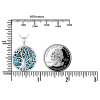 Nouveau collier pendentif arbre de vie en coquille d'ormeau plaqué rhodium en argent sterling 925