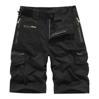 Shorts cargo rétro américains pour hommes, longueur mi-genou, en coton lavé, multi-poches, style salopette