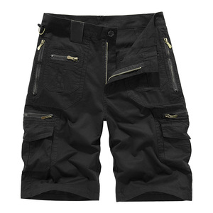 Shorts cargo rétro américains pour hommes, longueur mi-genou, en coton lavé, multi-poches, style salopette - Product Image 5