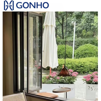 Fenêtres et Portes Hurricane Gonho : Vente en Gros Usine, Cadre Horizontal Sans Cadre en Aluminium, Pliantes Bi-fold, Double Vitrage Trempé, pour Villa Moderne
