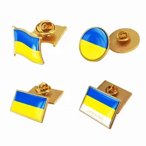Badge manufacturer custom lapel pins gold plating custom hard enamel lapel pins ukrainian flag enamel pin all country badge