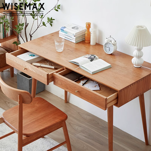 WISEMAX FURNITURE Bureau nordique moderne en <span class=keywords><strong>bois</strong></span> massif Bureau d'écriture Bureau d'ordinateur à domicile <span class=keywords><strong>Coiffeuse</strong></span> d'angle en <span class=keywords><strong>bois</strong></span> pour salon - Product Image 2