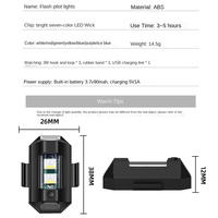 Lumière d'avion à LED à sept couleurs pour une utilisation en extérieur Drone Moto Vélo Voiture Vol de nuit et télécommande Modèle de voyant d'avertissement