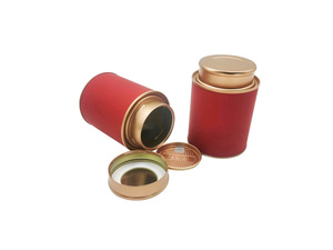 Mới Tùy Chỉnh Thiết Kế Quà Tặng Hộp Trà Ống Bộ Các Tông Màu Đỏ Lon Bộ Trà Xi Lanh Bao Bì Giấy Canister - Product Image 2