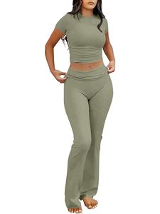 Leggings Pantalons Hauts Courts Tenues Décontractées Vêtements de Sport 2 Pièces Fitness <span class=keywords><strong>Yoga</strong></span> Ensembles Pour Femmes - Product Image 3