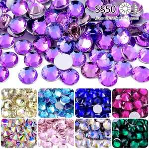 Strass en verre à dos plat Oleeya SS40, grande taille, vente chaude, personnalisables, idéaux pour la décoration DIY et les vêtements - Product Image 1