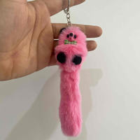 Porte-clés mous en peluche QQ avec fourrure de vison, ours, raton laveur, renard, pompon, nœud moelleux et longue queue pour sacs et voitures