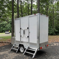 Remorque de salle de bain mobile avec douche et roues, toilettes portables d'extérieur fabriquées en Chine, remorque de toilettes