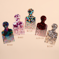Peigne Afro MiDairy à Dents Larges de 4 mm, Brosse à Cheveux Bouclés, Peigne Fourche, Outil de Coiffage en Forme de Poing, Peigne Personnalisé 890153