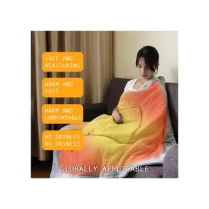 Ce Certificated Approved Body Heated Blanket Washable Soft Graphene Electric Heat Blanket For Back Pain