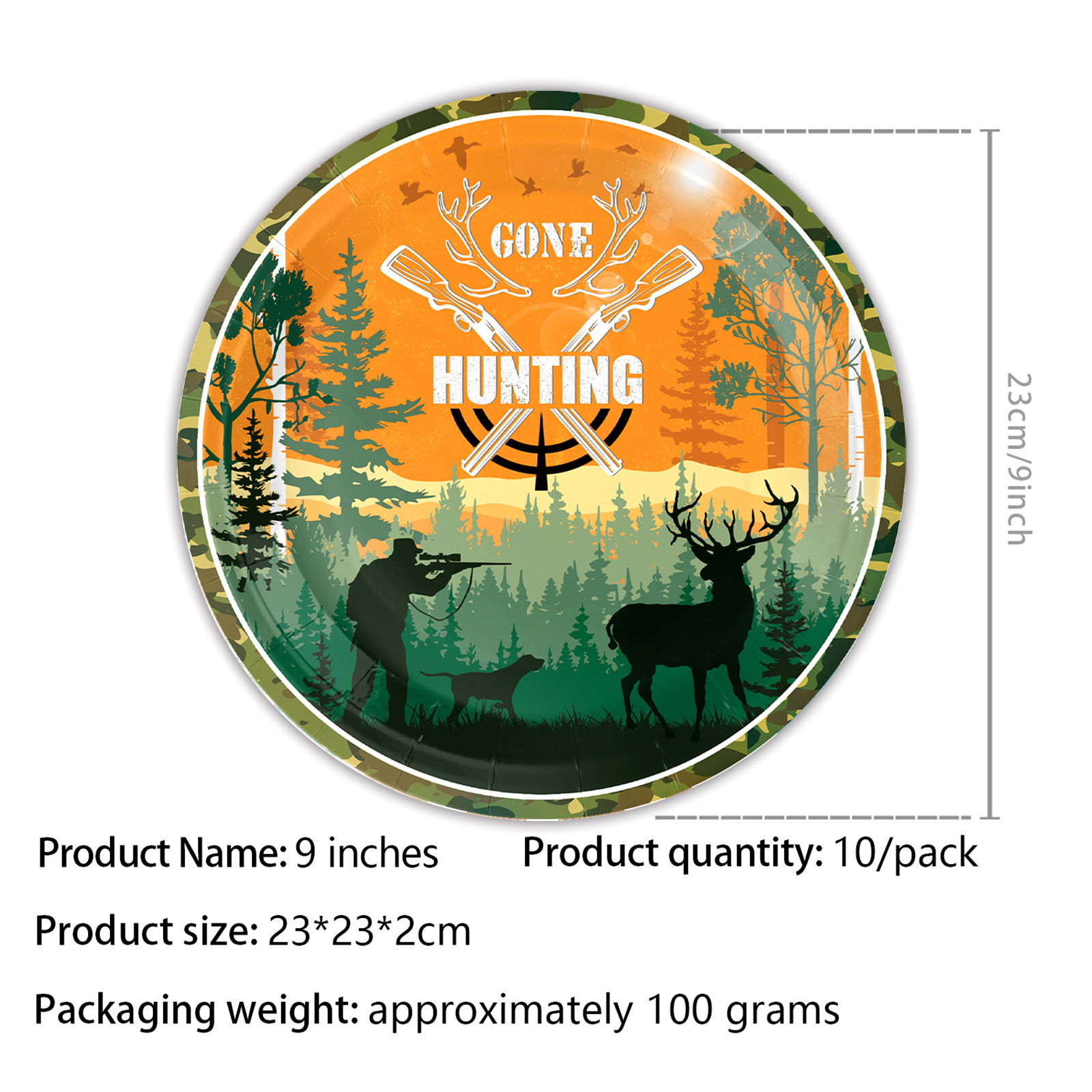 Plato de 9 pulgadas * 10 unidades