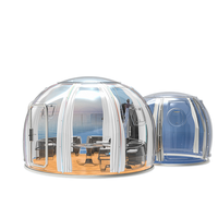 Petite tente dôme géodésique transparente Igloo en polycarbonate Offre Spéciale Full House pour le dîner au restaurant en plein air