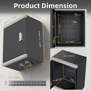Boîte de jonction électrique en métal noir à charnières, IP65, 400*300*200 mm, étanche avec serrure pour utilisation en extérieur - Product Image 2