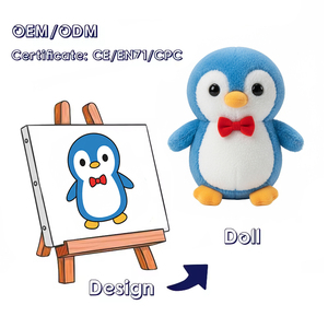 Pingüino de Peluche Personalizado, Fábrica de Juguetes para Bebés, Fabricante OEM de Juguetes de Peluche Suaves - Product Image 1