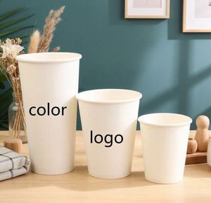 Gobelets en papier blancs pour café 8 oz, modèle Latte à emporter, gobelets en papier jetables, gobelets personnalisés imprimés 7 oz, vasos desechables - Product Image 6