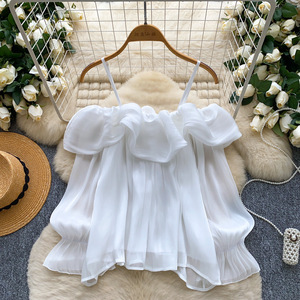 Haut ample sans bretelles à col halter pour femme, nouvelle chemise à manches longues tendance - Product Image 2