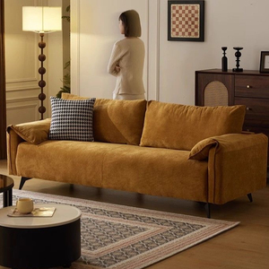 आरामदायक रहने वाले कमरे के फर्नीचर के लिए हरे रंग में नरम मखमल कपड़े के साथ गर्म बिक्री आधुनिक 3-सीटर एकांत सोफे - Product Image 3