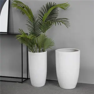 Ao ar livre piso Interior decoração simples barato grande plantador da flor vaso de cerâmica branca