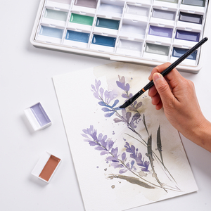 Kit de Pintura de <span class=keywords><strong>Acuarela</strong></span> Semisólida Profesional Fontainebleau, Juego de Pintura de <span class=keywords><strong>Acuarela</strong></span> de 24 Colores - Product Image 2