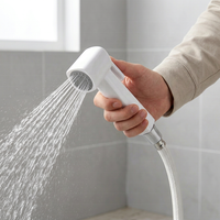 Metalique 210058-W Putih Desain Ergonomis Portabel ABS Pistol Semprot Tekanan Tinggi Genggam untuk Toilet Bidet Kamar Mandi Keran Kesehatan