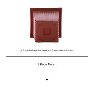 Maceta Cuadrada Clásica de Plástico Rojo-Marrón (<span class=keywords><strong>M</strong></span>) para Hogar/Jardín (Estilo Terracota) - Product Image 6