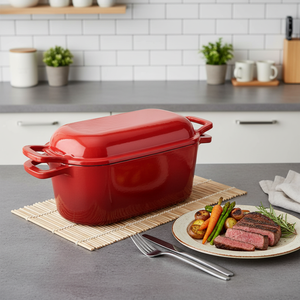 Marmite et <span class=keywords><strong>plaque</strong></span> de cuisson en fonte émaillée non revêtue robuste pour la cuisson du pain - Product Image 5