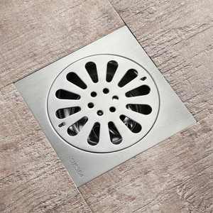 <span class=keywords><strong>Scarico</strong></span> a Pavimento in Acciaio Inox Spazzolato 12x12cm Anti-odore per Bagno, Cucina, Toilette e Doccia - Product Image 1
