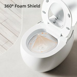 Inodoro Inteligente de Una Pieza con Diseño de Ballena <span class=keywords><strong>MUBI</strong></span>, Color Gris, Forma de Huevo, con Control Remoto y Sensor de Descarga Automática - Product Image 3