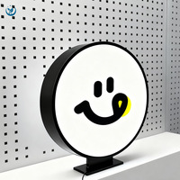 Affiche vierge en acrylique thermoformée, forme ronde, cadre en aluminium, affichage LED, boîte à lumière publicitaire LED
