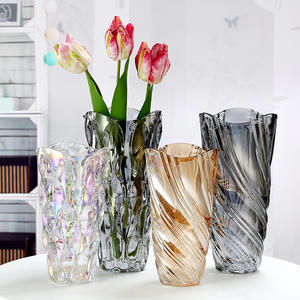 Groothandel Nordic Luxe Kleurrijke Nordic Grote Home Crystal Vasetulip Uitlopend Paars Gekleurd Glas & Kristallen Vaas - Product Image 5
