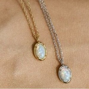Collar <span class=keywords><strong>de</strong></span> ópalo blanco delicado CYNYA para mujer, Diamante <span class=keywords><strong>de</strong></span> corte esmeralda <span class=keywords><strong>de</strong></span> plata S925 a la moda para regalo <span class=keywords><strong>de</strong></span> Navidad o cumpleaños - Product Image 6