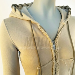 <b>Women</b> Distressed 2 Piece Set Tracksuit Slim Zip up Hoodie Set Stack <b>Sweat</b> <b>Pants</b> Blank High Quality <b>Women</b> Sweatsuit Manufacturer - Product Image 3