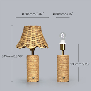 Thân Thiện Với Môi Bohemian Bảng Đèn Mộc Mạc Mây Tre Bóng Râm 2700K LED Châu Âu Không Dây Tùy Chỉnh Pin-Powered Sạc - Product Image 3