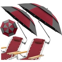 Parapluie manuel d'extérieur transfrontalier pour fauteuil roulant, double auvent, coupe-vent, protection UV, parapluie droit à long manche pour plage et parc