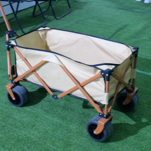 Carro Plegable Reforzado de Doble Plataforma para <span class=keywords><strong>Camping</strong></span>, Jardín, Playa, Carrito Portátil para Picnic, Plataforma con Estructura, OEM Personalizado - Product Image 5