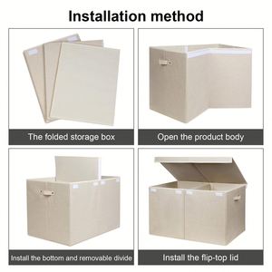 26"x17" X17" <b>Large</b> Toy Storage Box with Lid, Sturdy Toys Storage Chest <b>Bin</b> Organizer Basket with Dividers for Kids - Product Image 6