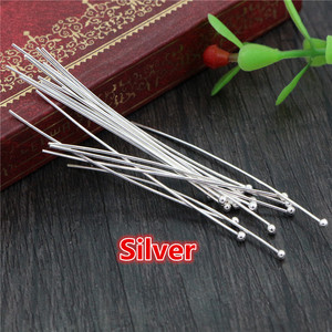 200 pcs/lot 16 20 25 30 40 45 50mm épingles à tête sphérique en métal couleur argent pour la <span class=keywords><strong>fabrication</strong></span> <span class=keywords><strong>de</strong></span> <span class=keywords><strong>bijoux</strong></span> à bricoler soi-même épingles à tête résultats Dia 0.5mm fournitures - Product Image 3