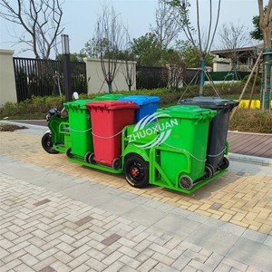 Triciclo Eléctrico con Parasol, 6 Contenedores de Basura, Capacidad de Carga de 100-200 kg, Alcance de 50-70 km para Limpieza Sanitaria Urbana y Comunitaria - Product Image 4