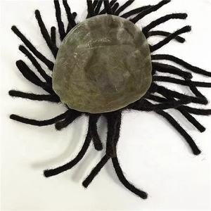 Pelucas de cabello largo Afro para <span class=keywords><strong>hombre</strong></span>, tupé de encaje completo para unidad negra, peluquín Afro tejido rizado brasileño de 3 meses - Product Image 4