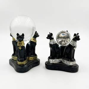 Base de Exhibición de Bola de Cristal Creativa al por Mayor, Adornos de Gato Egipcio Pintados, Artesanías de Resina, Decoración del Hogar - Product Image 6